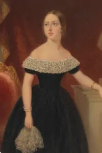 Queen Victoria in mourning dress, 19th-century portrait.
